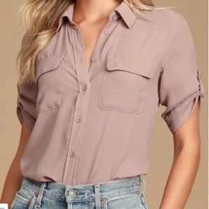 Mauve Button-Up Top